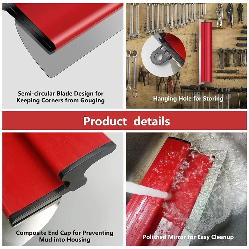 Large Scraper Stainless Steel Putty Leveling Skimming Flexible Blade Scraper Wall Paint Scraper Dust Cutter Construction Tool