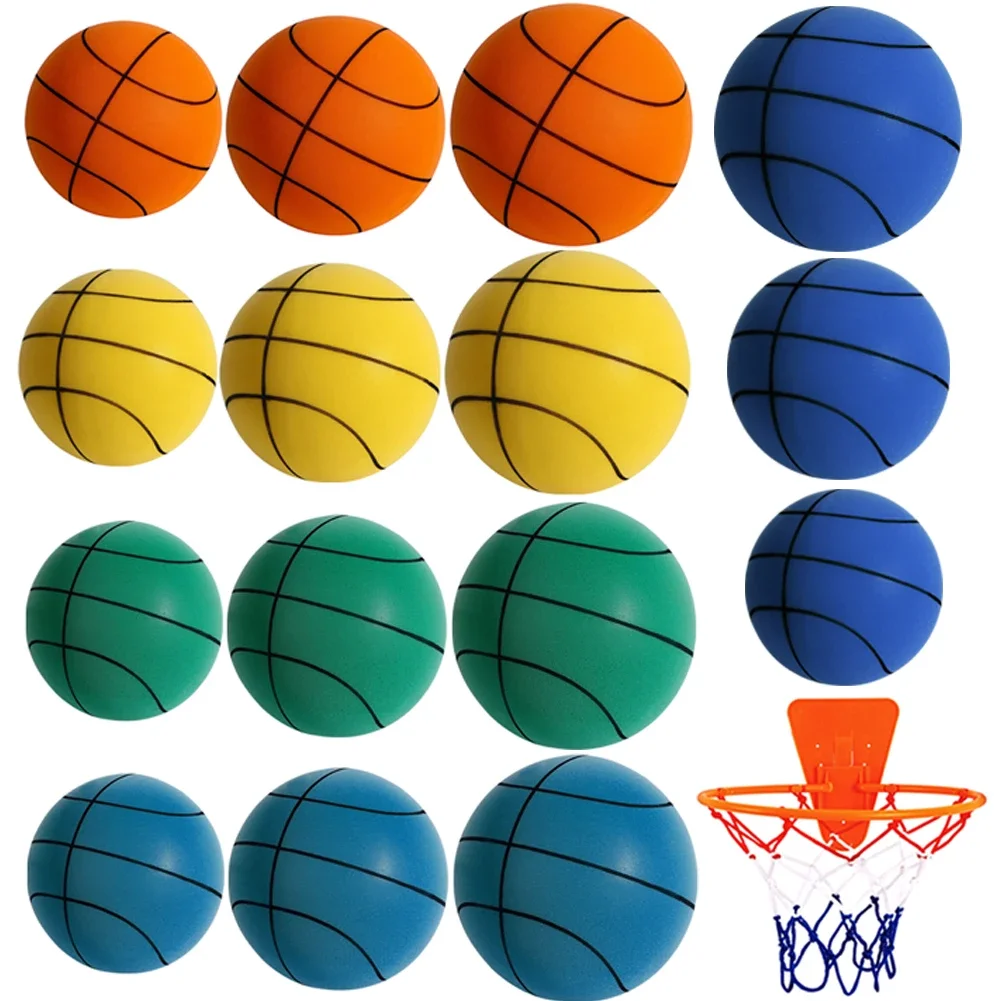

24cm/21cm/18cm Silent Basketball High-Resilience Dribbling Basketball Mute Bouncing Basketball for Various Indoor Activities
