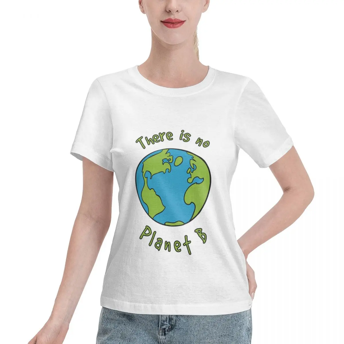 Bulk Wholesale There Is No Planet B Climate Change Women's T-shirt Oversized Wholesale Blank Tee