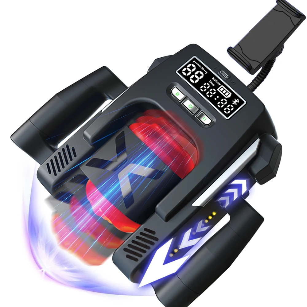 Copo Vibratório Elétrico Retrátil com Suporte para Celular, Dispositivo de Exercício para Atraso na Ejaculação Masculina, Brinquedos Sexuais