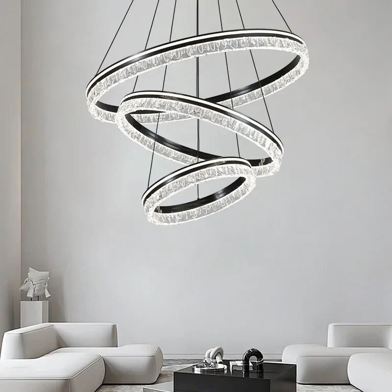 

Nordic Ring LED Chandelier Acrylic Dimmable for Living Room Kitchen Dining Table Bedroom Pendant Lamp Luxury Lighting Fixture