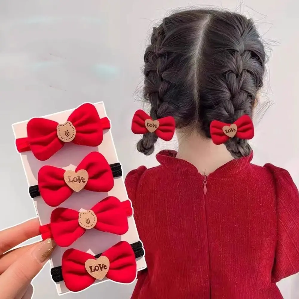 

Velvet Red Bow Scrunchies Elastic Hair Band Hair Tie Large Intestine Hairband Ponytail Holder Hair Accessories