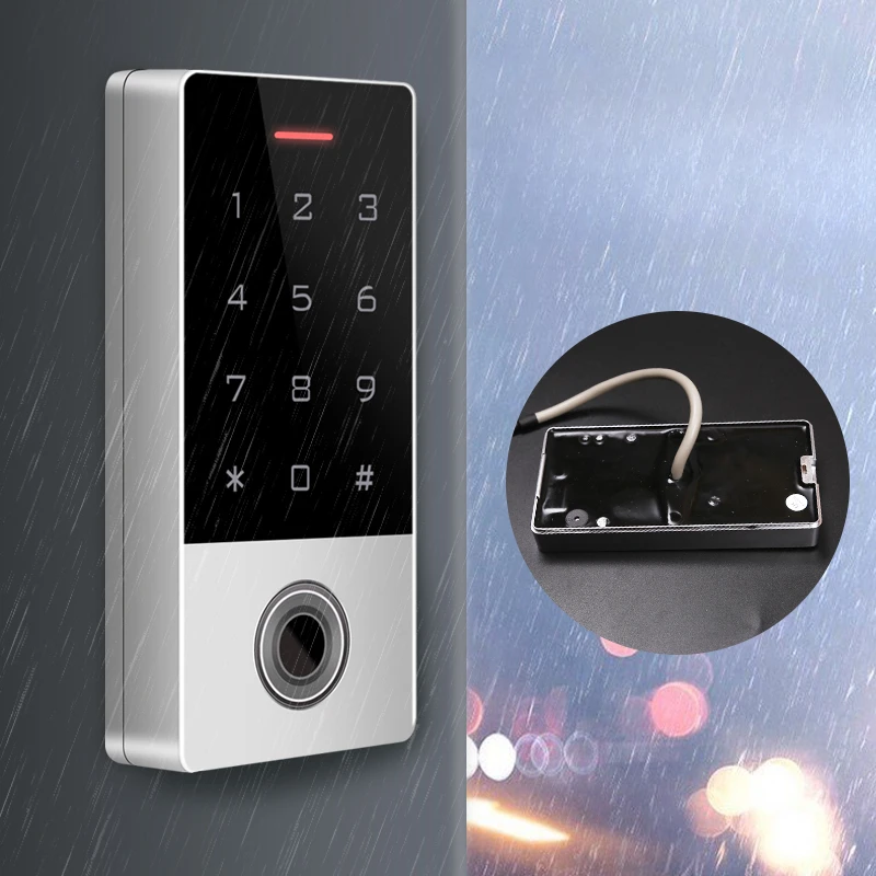 Waterproof metal entrance guard fingerprint password integrated machine outdoor card swiping electromagnetic entrance guard ID