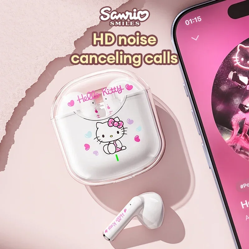 Sanrio Kuromi Bluetooth 5.4 Earbuds BL19 Cute Hello Kitty TWS Wireless Headsets Kawaii Cinnamoroll Noise Reduction Headphones