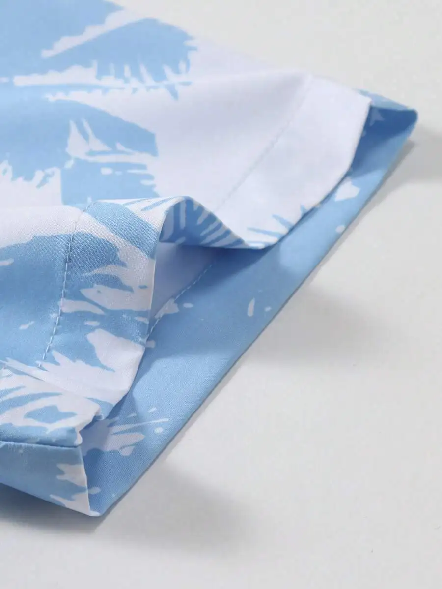 Men's Summer Vacation Palm Tree Print Short Sleeve Casual Shirt