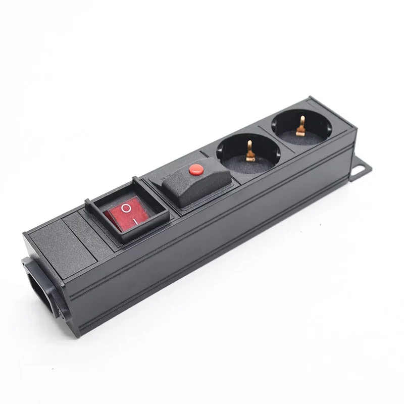 Распределительный блок удлинителя PDU из алюминиевого сплава, 2-8 способов, немецкие розетки ЕС, защита от перегрузки, интерфейс C14, электрические розетки