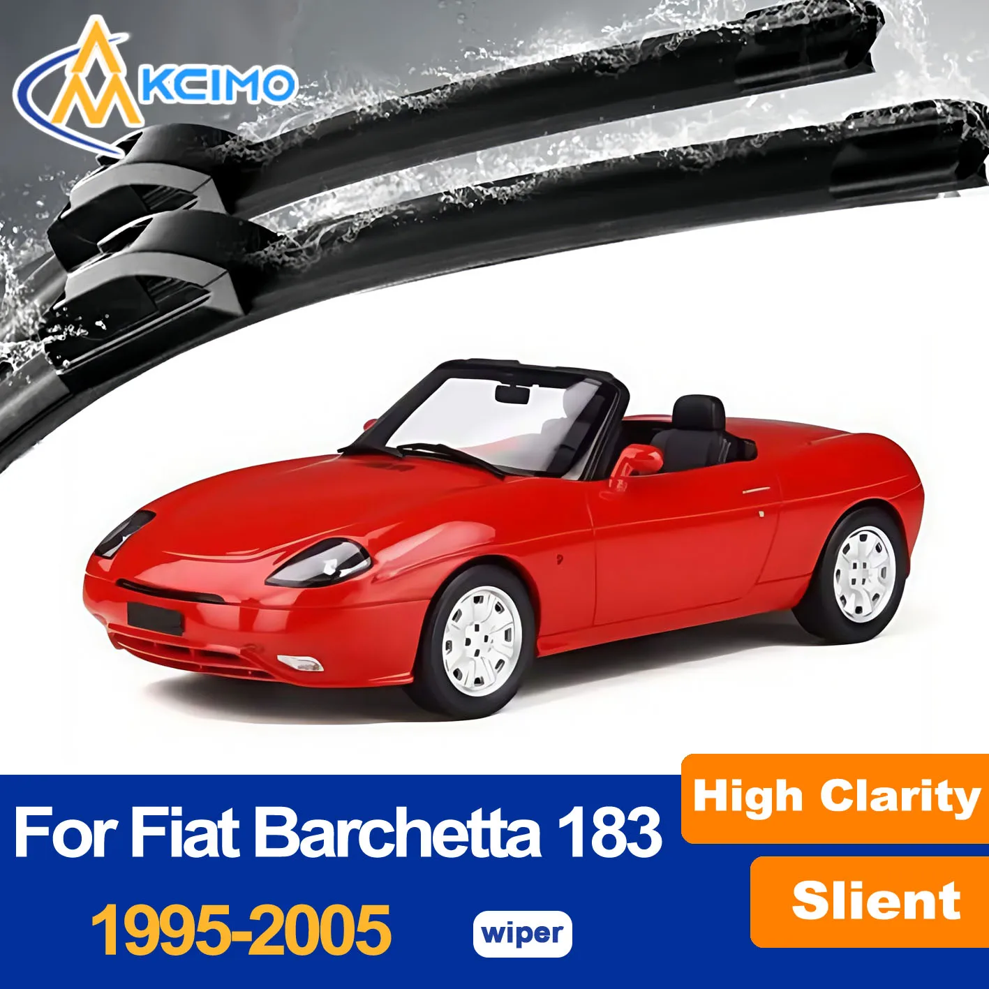 Набор щеток стеклоочистителя премиум-класса из 2 предметов для Fiat Barchetta 183 1995-2005, тихий, долговечный, идеально подходит для всех погодов