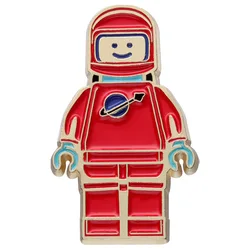 Cartoon Red Astronaut Brooch Super Space Robot Pins Bag Decorated with metal badge Accessories Wholesale Gift to friends