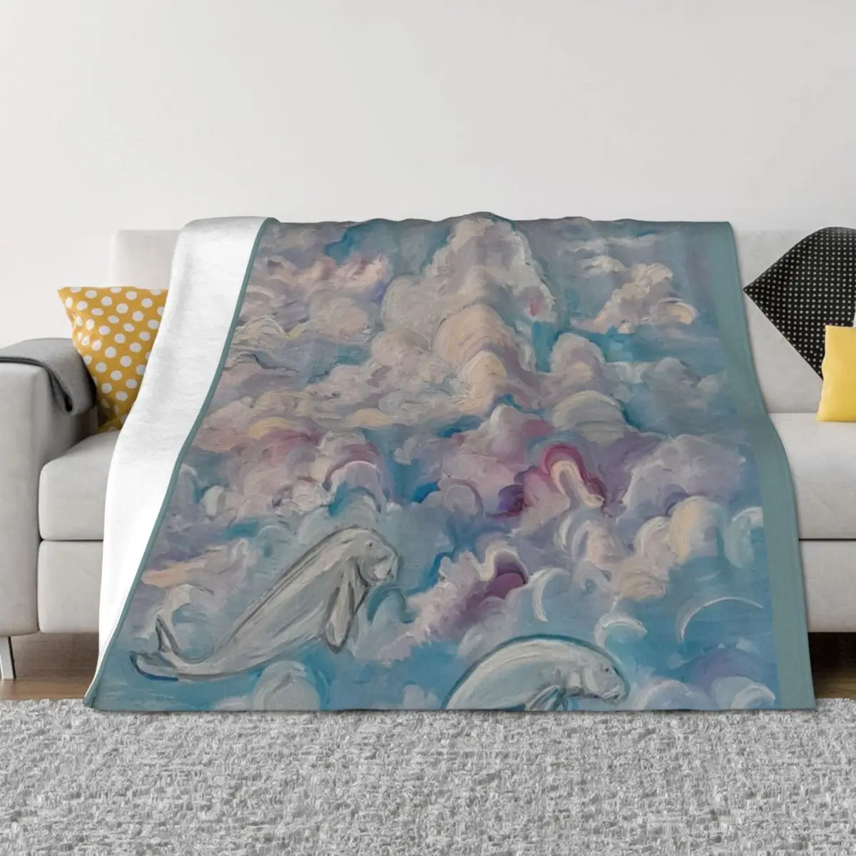 

Manatee Sky Throw Blanket Vintage Decorative Sofa Sofas Softest Blankets