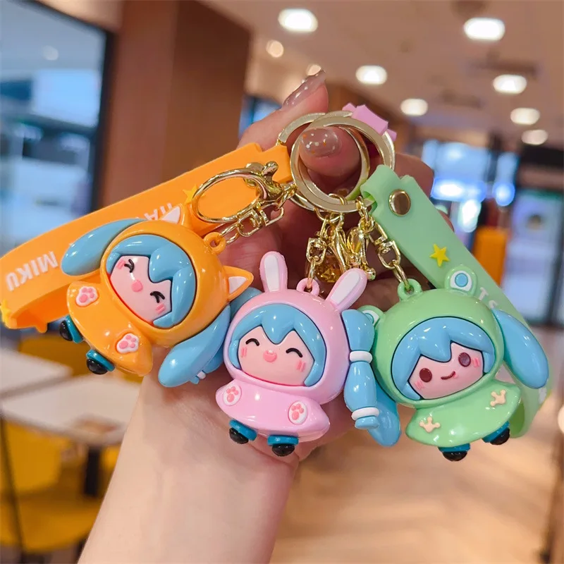

Kawaii Hatsune Miku Cartoon Keychain Rainy Days Series Doll Pendant Anime Peripheral Keychain Birthday Gifts for Boys and Girls