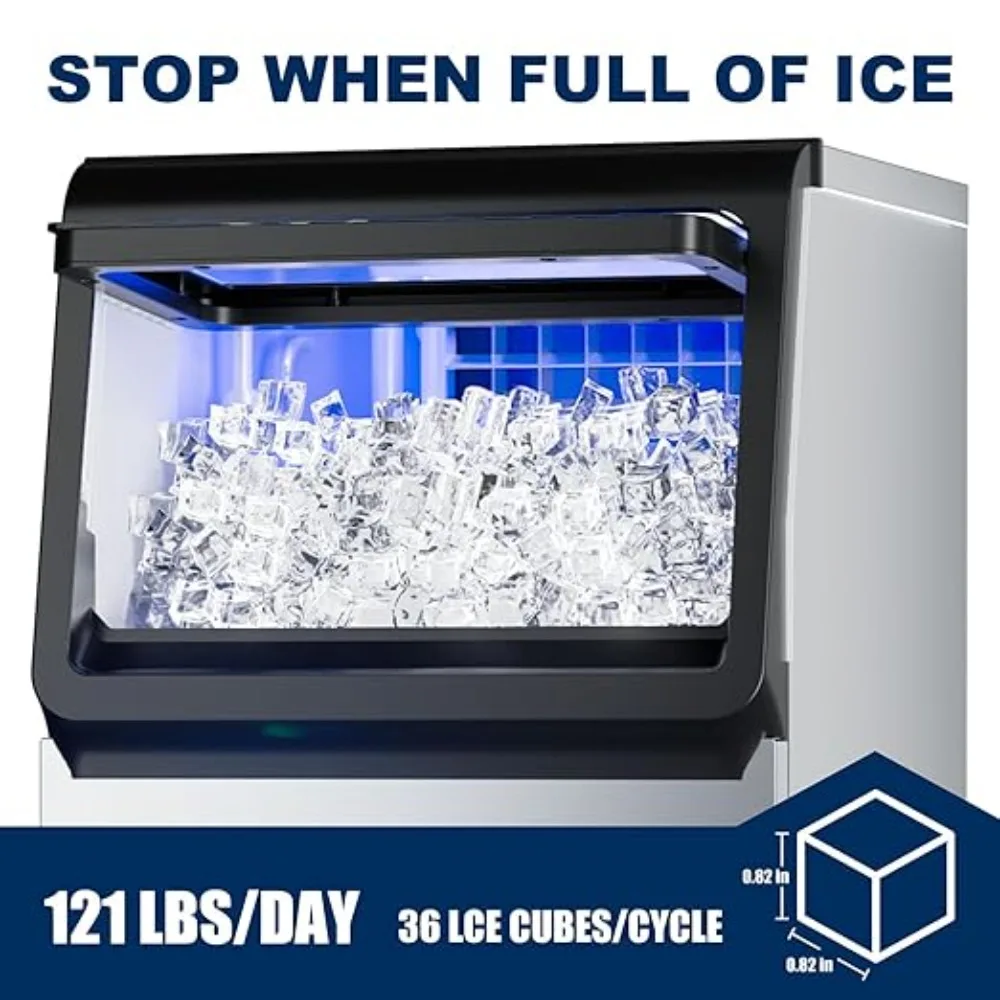 เครื่องทำน้ำแข็งแบบตั้งโต๊ะ, เครื่องทำน้ำแข็งเชิงพาณิชย์ขนาด 121 ปอนด์/24 พร้อมที่จับ เครื่องทำน้ำแข็งเชิงพาณิชย์ เครื่องทำน้ำแข็งเชิงพาณิชย์