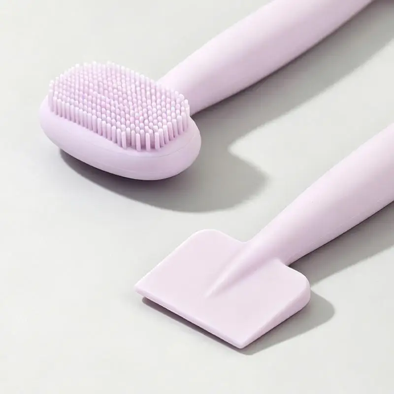 Double Head Facial Mask Brush Silicone Applicator Spoon Spatula Stirring Stick Women Skin Face Cleansing Care Home Makeup Tools