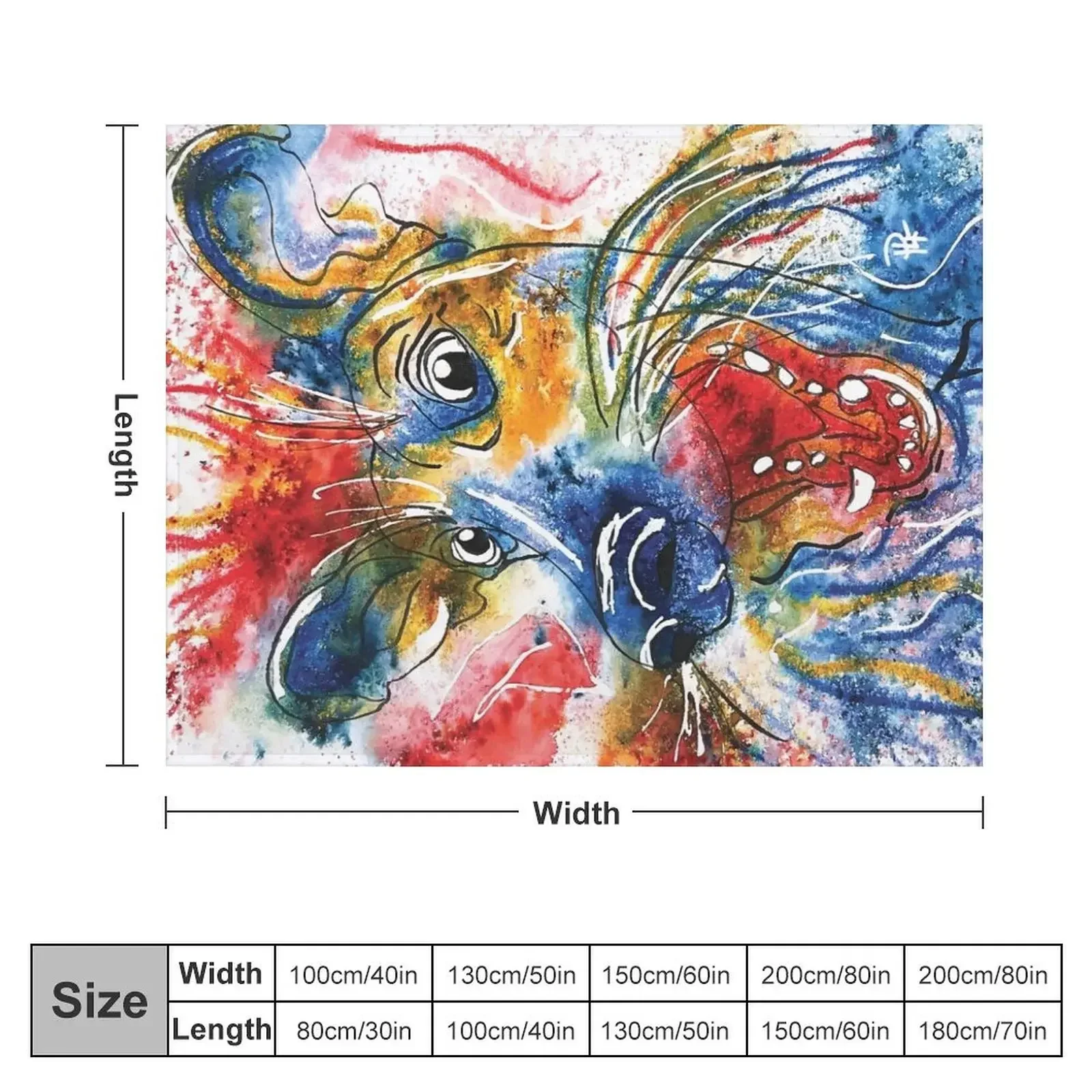 Kooky Kreatures 'Dax: The Blue Dog' Caricature Print — Art by Paquita Throw Blanket Weighted decorative Blankets