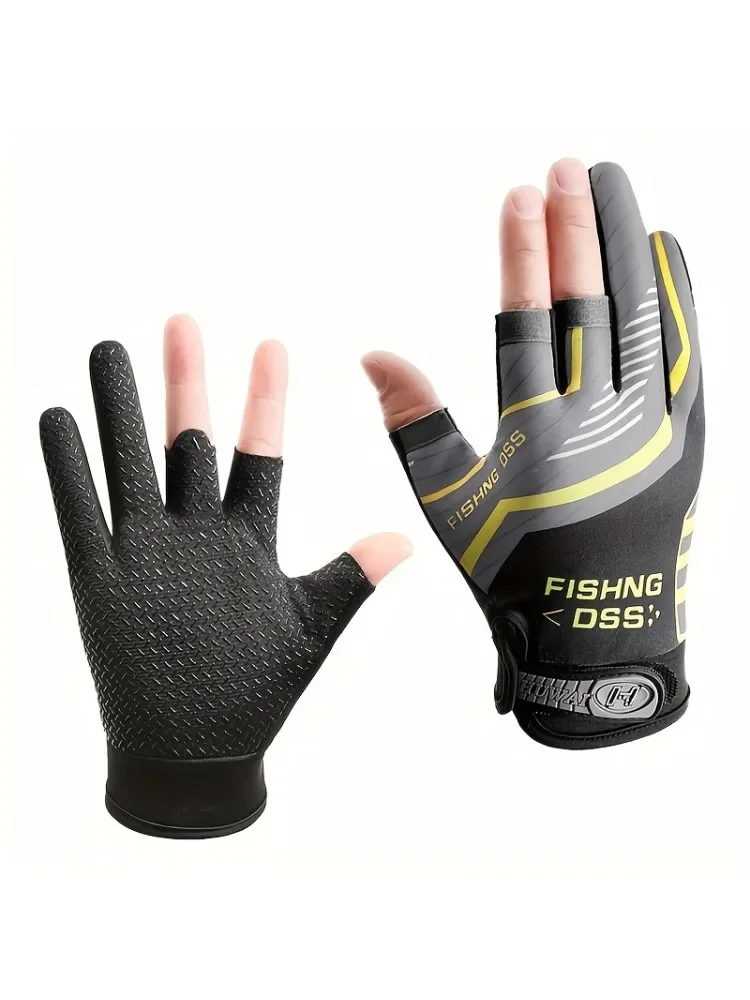 AliExpress NONE Three Finger Anti Slip Gloves for Men and Women Outdoor Sports Cycling Elastic Spring Summer Thin Sun Protection Fishing Gloves