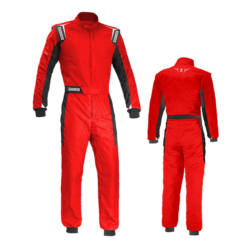 Red Motorcycle Onesie Waterproof Racing Onesie Wear Resistant Motorcycle Jacket Breathable Onesies Quick Dry Go-kart Suits S-4XL