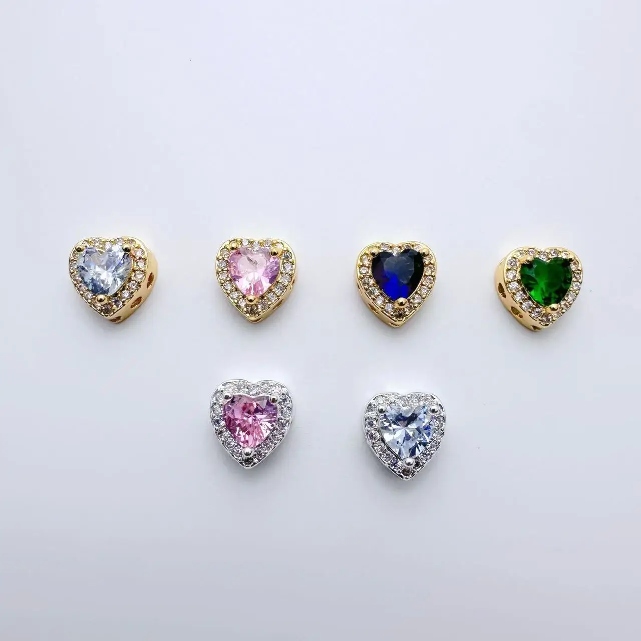 

5 шт., медные инкрустированные цирконом, сердце любви, бусины-разделители с несколькими отверстиями, ожерелье ручной работы, браслет, аксессуары, материалы для изготовления ювелирных изделий своими руками