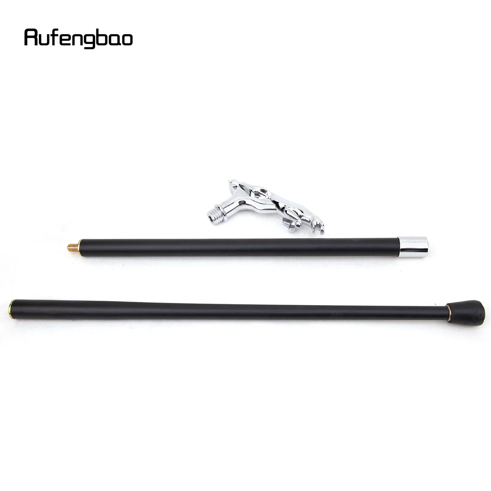 Silver Luxury Leopard Fashion Walking Stick Party Decorative Cane Elegant Knob Walking Stick 93cm  Performance Stage Cane