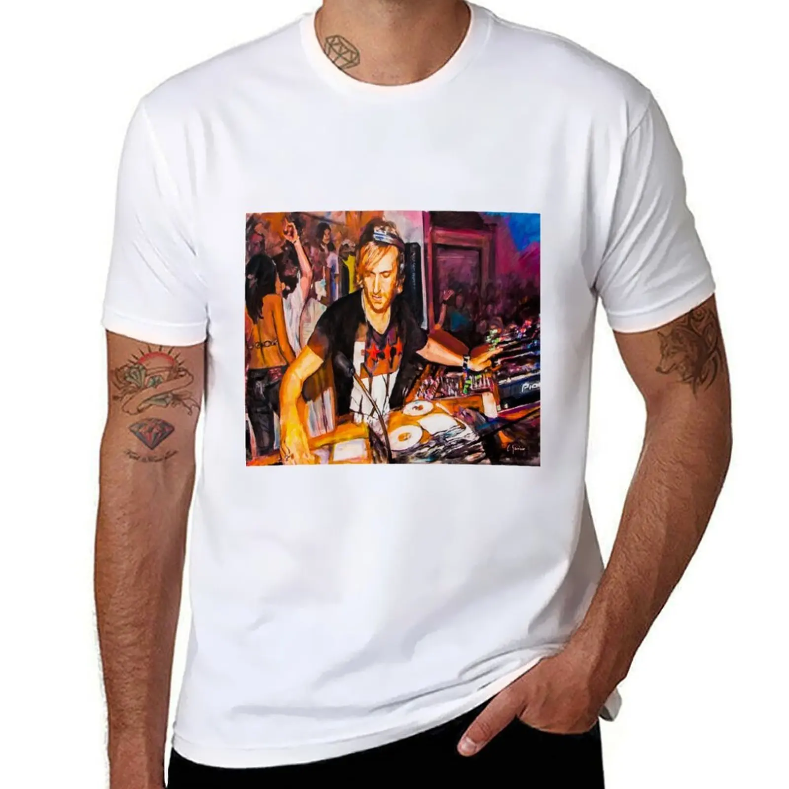 

DJ David Guetta at Pacha, Ibiza T-Shirt t shirt for man t shirts for man cotton soft T-Shirt