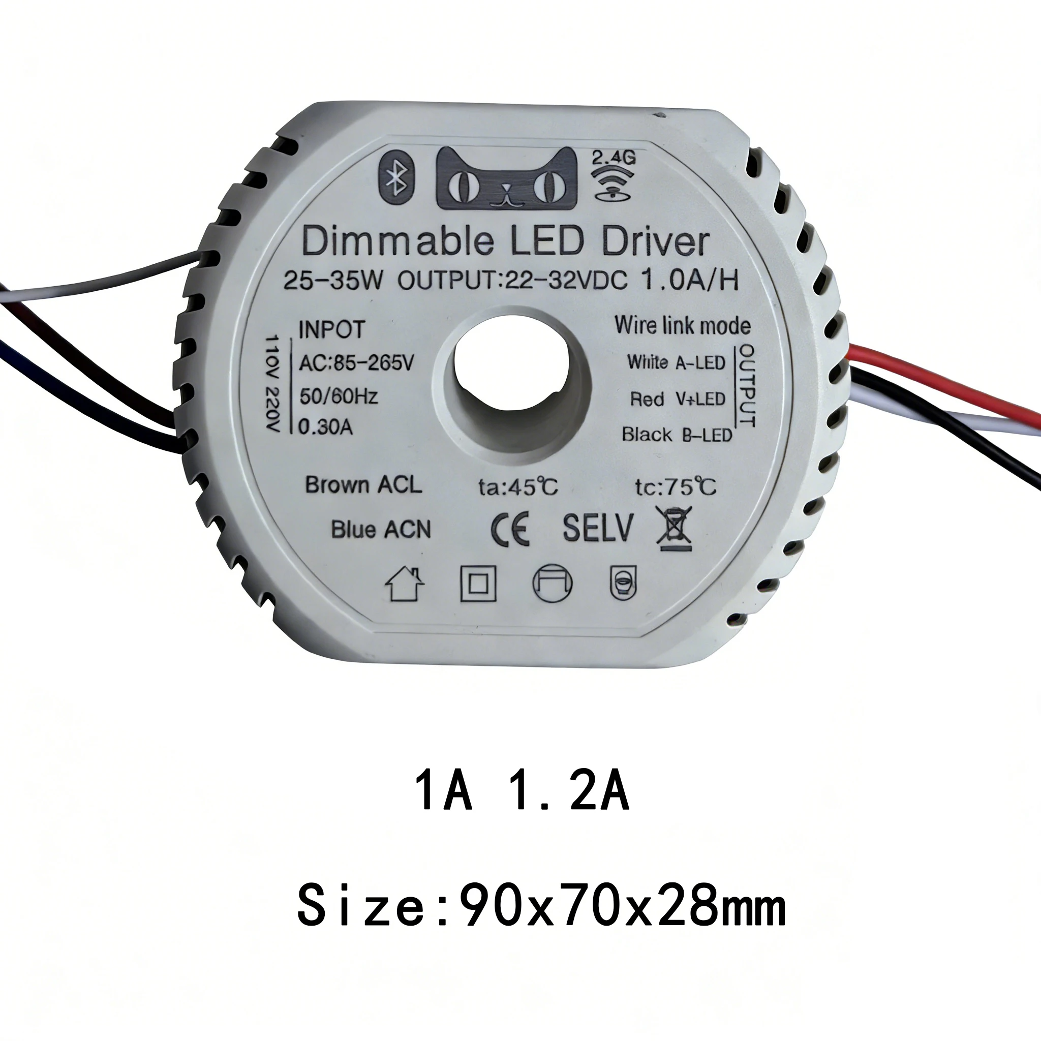 Round LED Driver AC85-265V TO DC 22-32V 60W 80W 100W 120WX2 Power Supply Adapter External Transformer For LED Strip Lamp Indo