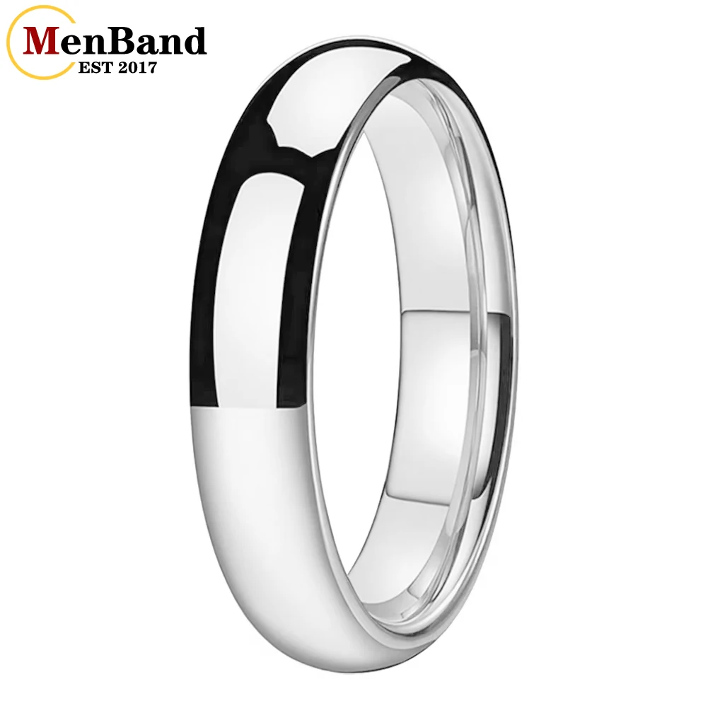 MenBand Fashion 2-10MM Dome High Polish Finish Women White Tungsten Wedding Band Couple Rings Comfort Fit