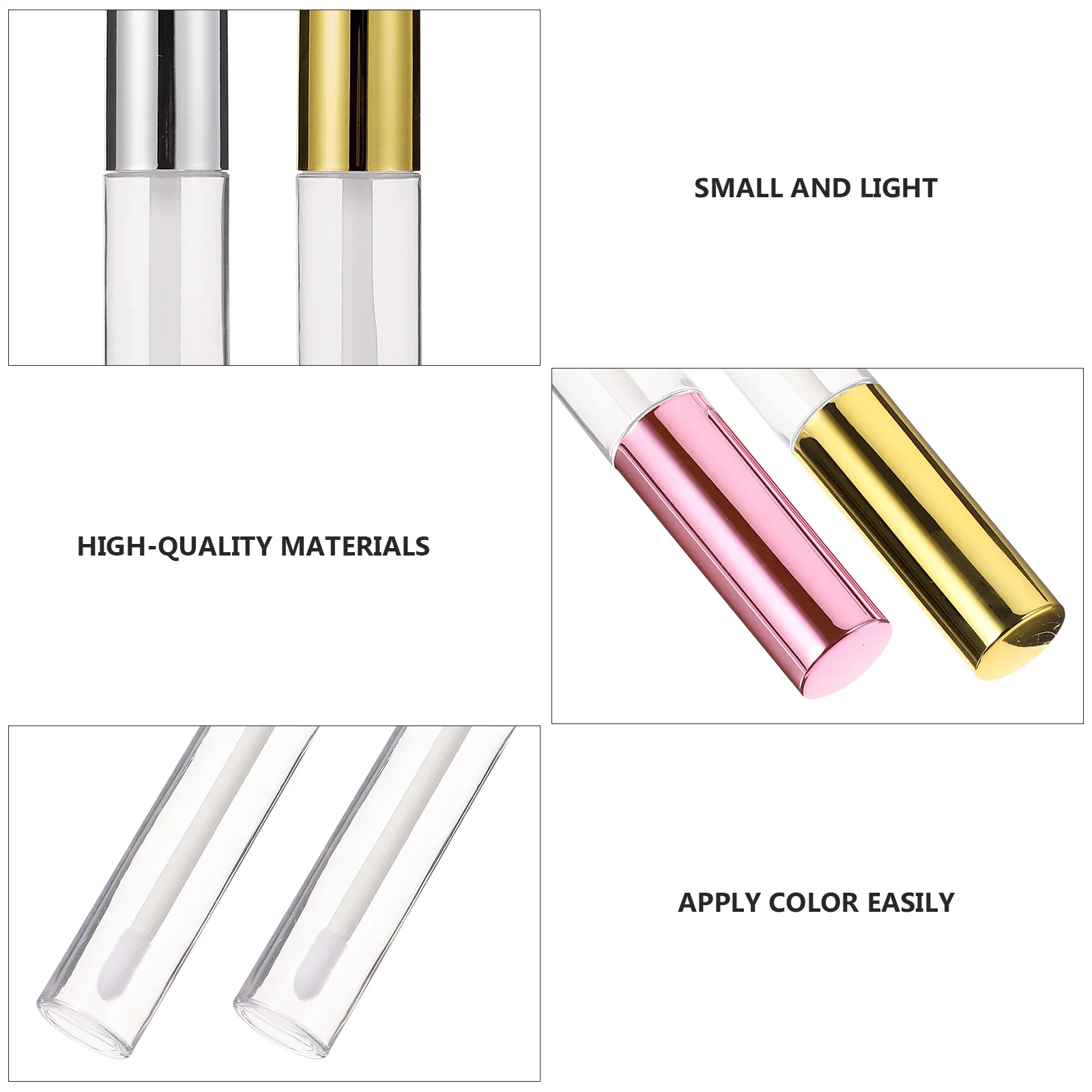 40Pcs Clear Refillable Lip Gloss Tubes Portable Leak Proof Empty Containers with Brush Head Travel Lip Balm Bottles