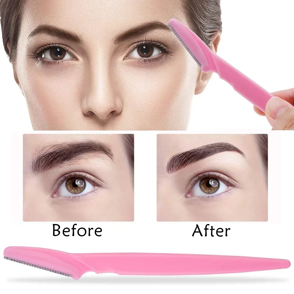 3/10 Pz Sopracciglia Epilazione Depilazione Frese Coltello di Sicurezza Trucco Raschietto Rasoio Sopracciglia Lama Donne Viso Rasoio Portatile