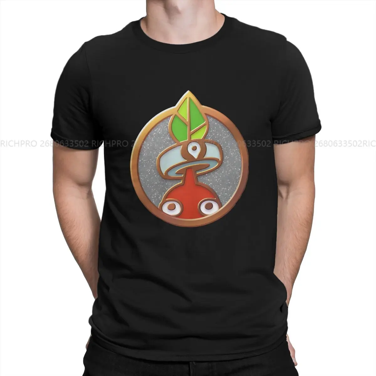 Pikmins Game Creative TShirt for Men Decor Round Neck Polyester T Shirt Hip Hop Birthday Gifts OutdoorWear