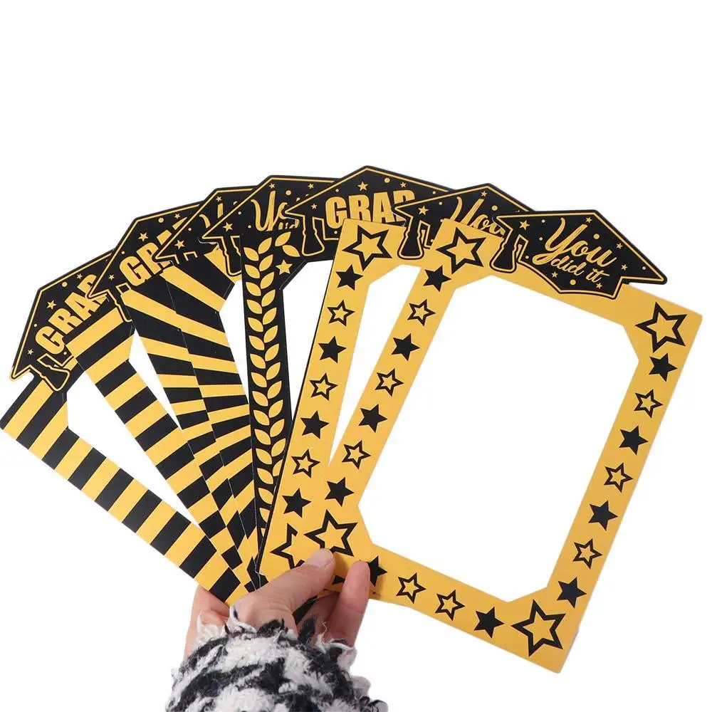 

16pcs Funny Celebrate Graduation Photo Frame DIY Paper Frame Vase Plugin Festival GRAD Theme Decor Graduation Season