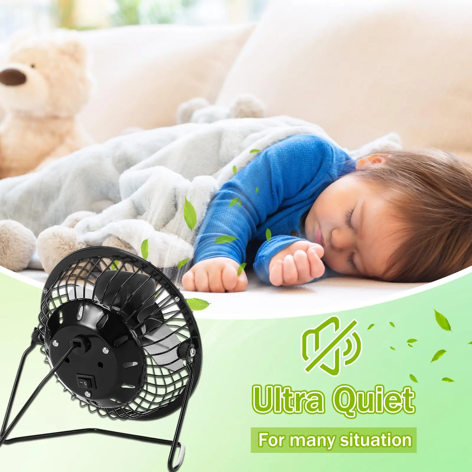 Metalen Mes 5V 4Inch Bureau Mini Fan Usb Giveaway Cadeau Ventilator