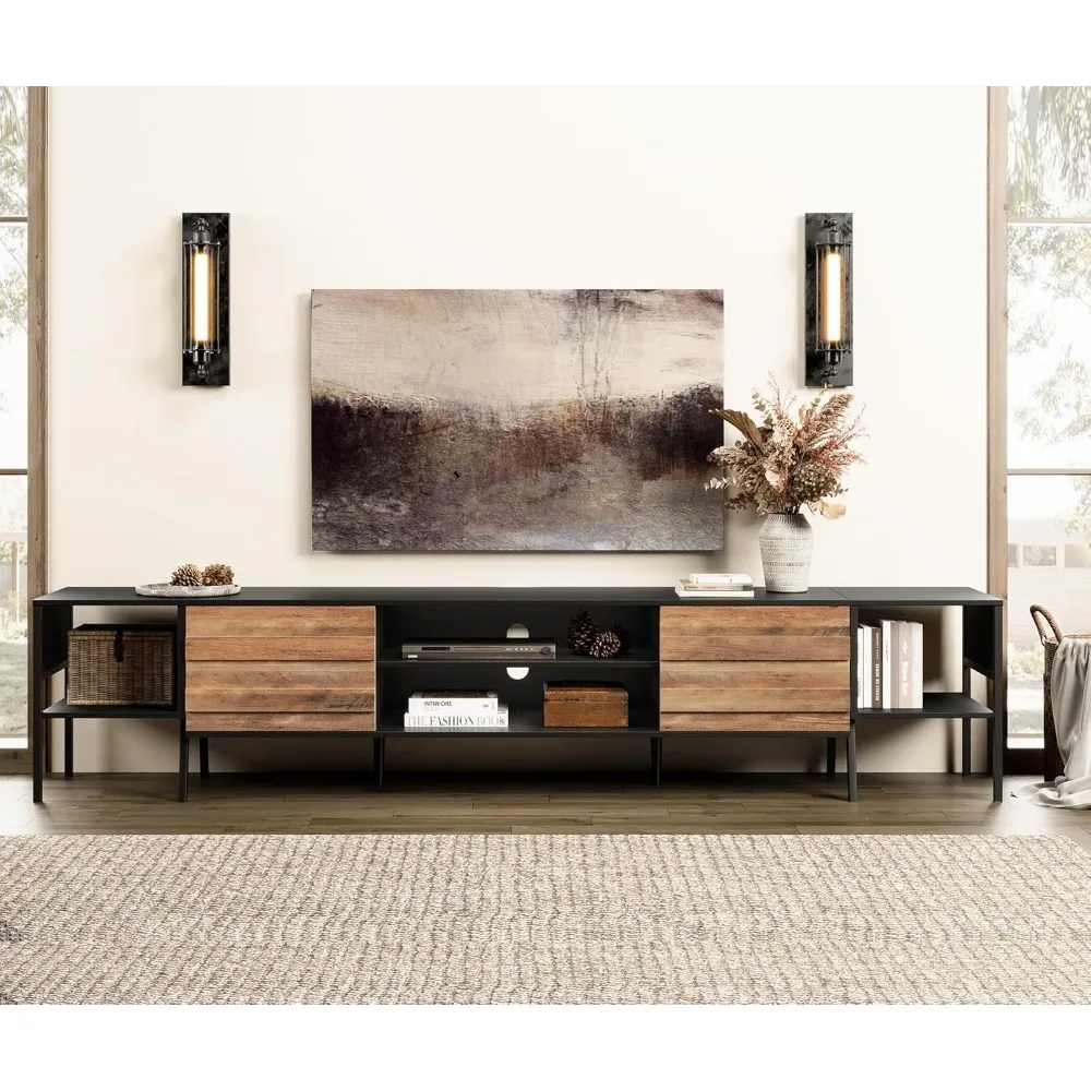 Modern TV Stand for TVs up to 100 inch, 3 in 1 Entertainment Center TV Console with Storage Cabinets, Media Console