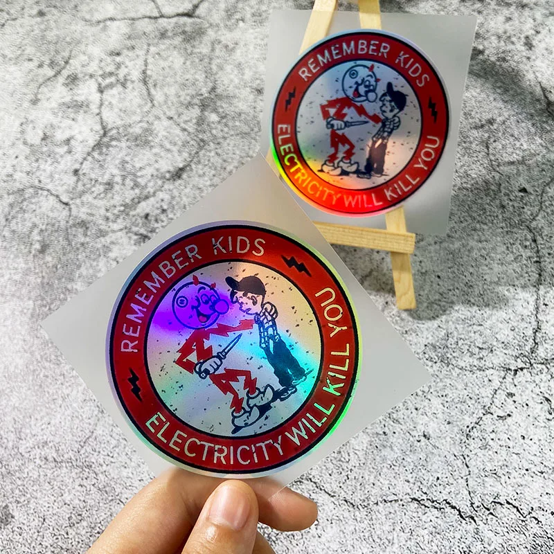 1/2/3PCS Electric Shock Hazard Warning Motorcycle Stickers for Motorbike Fuel Tank Electricians Helmet Laptop Vinyl Decals