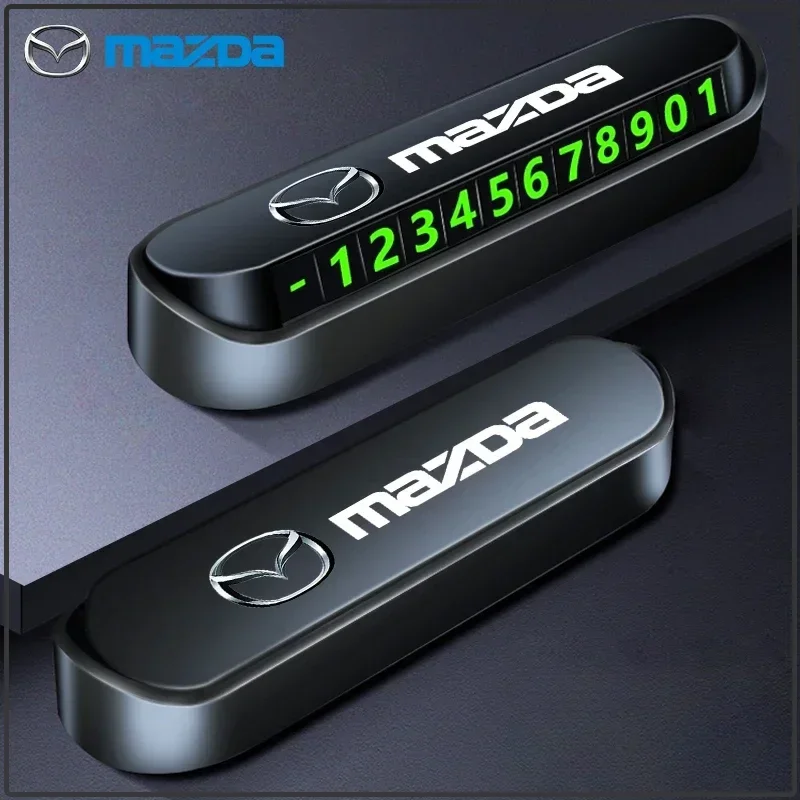Car Temporary Parking Card Phone Number License Plate Hidden Styling for Mazda 3 Axela 6 Atenza CX-5 2 Demio CX-3 CX-30 MX5 CX30