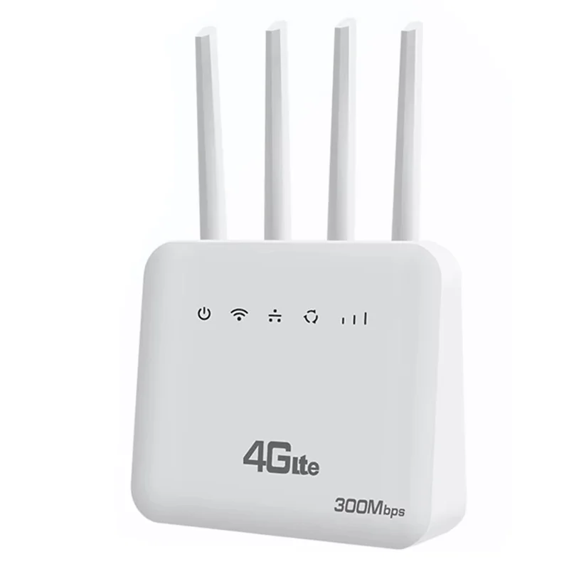 Enrutador LTE 4G CPE Wifi 6 bien hecho con ranura para tarjeta SIM, velocidad de Internet de 300 Mbps, diseño de cuatro antenas para Europa