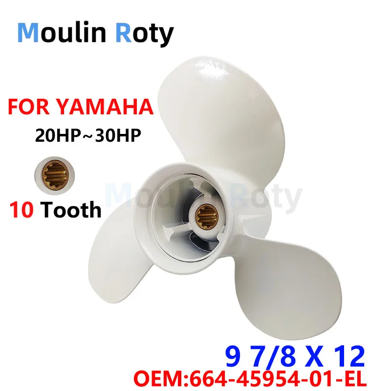 

Propeller 9 7/8X12-F Suitable for Yamaha 664-45954-01-El Outboard Motor 20Hp 25Hp 30Hp F20 F25 F45 Aluminum Alloy 10-Tooth Alloy Rh
