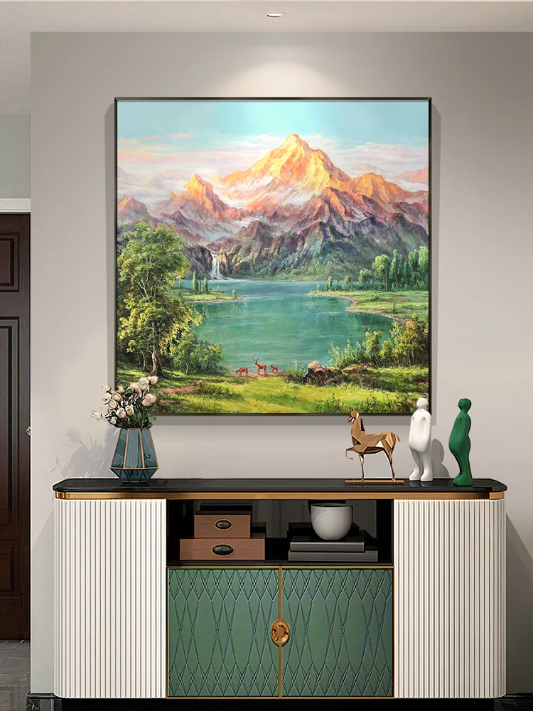 highmax Lake Forest Posters Classical Natural Scenery Oil Painting Art Decor Living Room Office Hotel Canvas Wall Art Decor