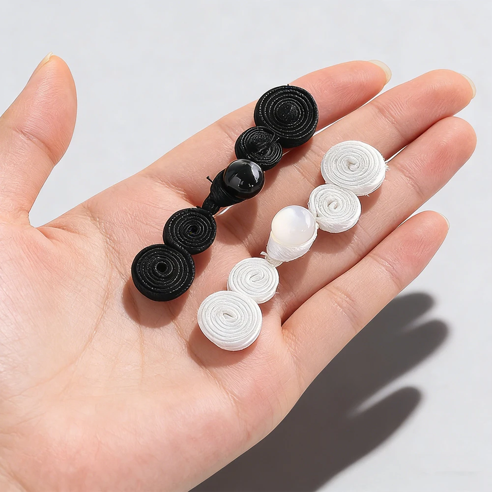 4PCS Chinese Knot Frog Closure Buttons Imitation Pearls Handmade Minimalist Design Cheongsam Decoration Apparel Sewing Supplies
