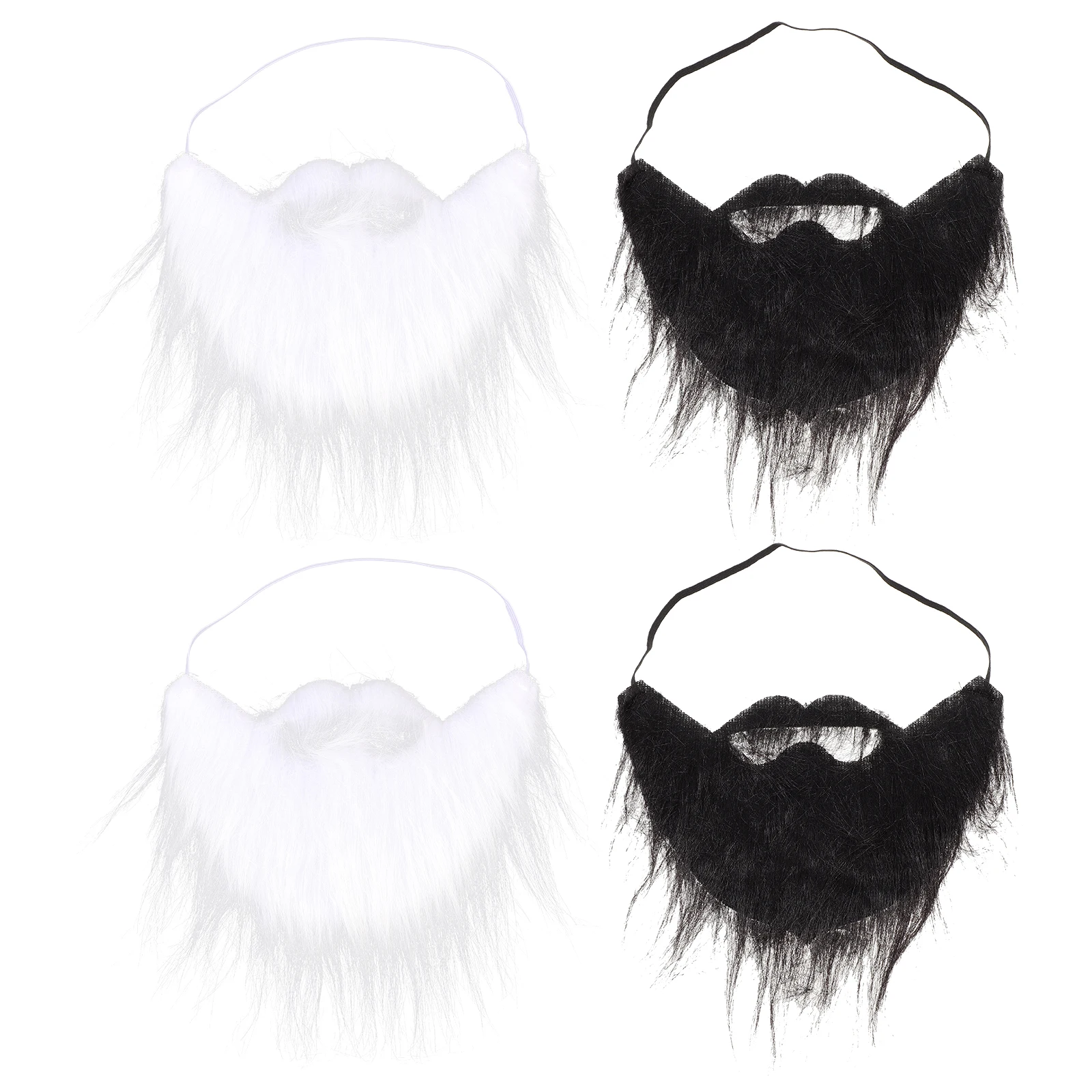 Fausse barbe pour hommes, 4 pièces, Costume réaliste réglable, moustaches, poils du visage artificiels pour adultes, Cosplay Halloween