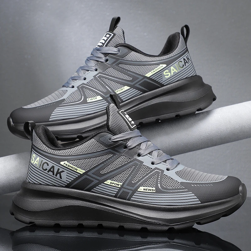 

Running Shoes Men Lightweight Mesh Anti-slip Wear-resistant Casual Sport Shoes Men Lace-up Sports Breathable Low-top Shoes Men