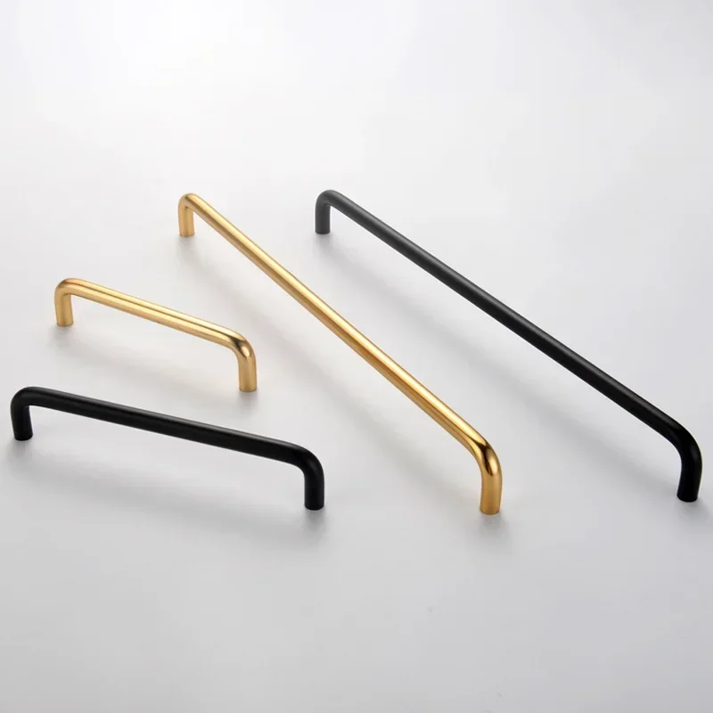 522mm Solid Long Handles for Cabinets and Drawers Aluminum Champagne Gold/Black Simple Kitchen Furniture Door Handles Pulls