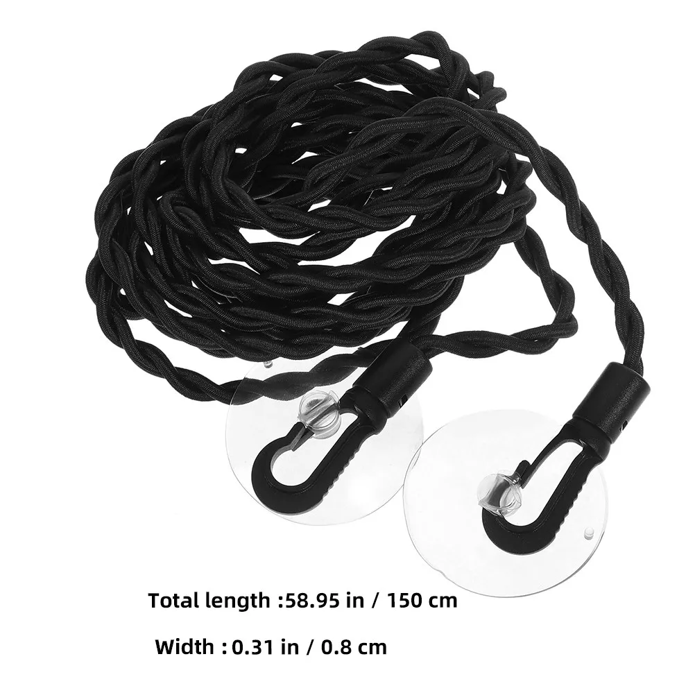 Camping Clothesline Portable Travel Elastic Clothes Drying Rope Outdoor Indoor Hiking Windproof Nonslip Suction Cup Sturdy