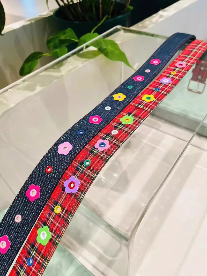 Summer Sweet All Match Y2k Accessories Belt Hrajuku Constrast Color Design Flower High Street Apparel Accessories Kawaii Belt