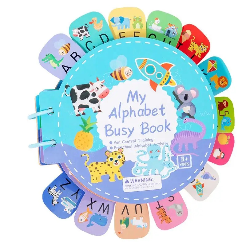 Busy Book Quiet Book Activity Book Alphabet Sticker Book For Children Brain Training Book Quiet Book Letter Awareness