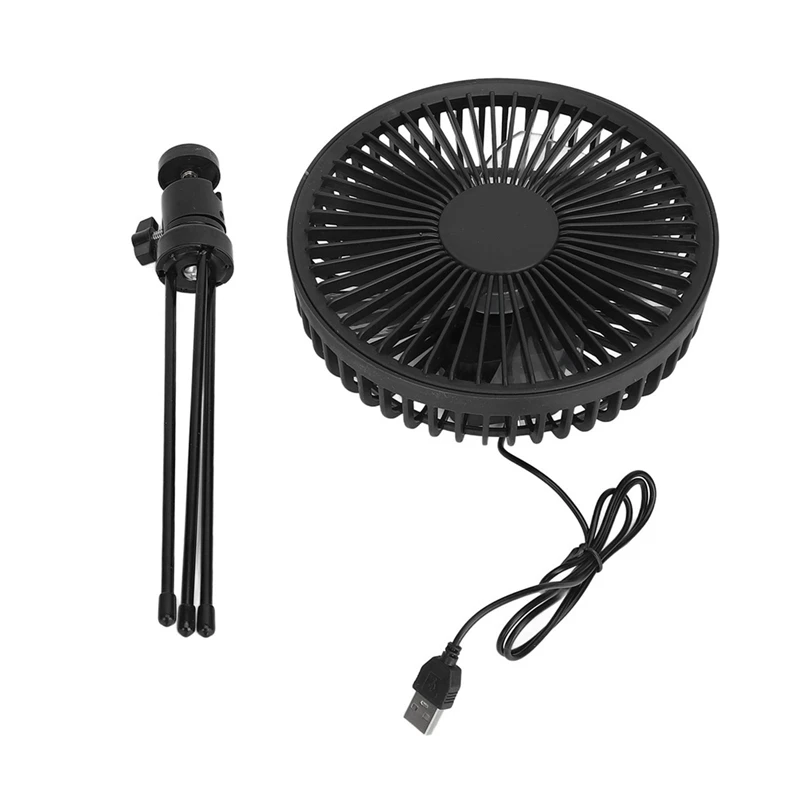 Fan With USB Solar Panel For Tent, Outdoor, USB Desk Fan For Travel, Fishing, Outage Emergencies