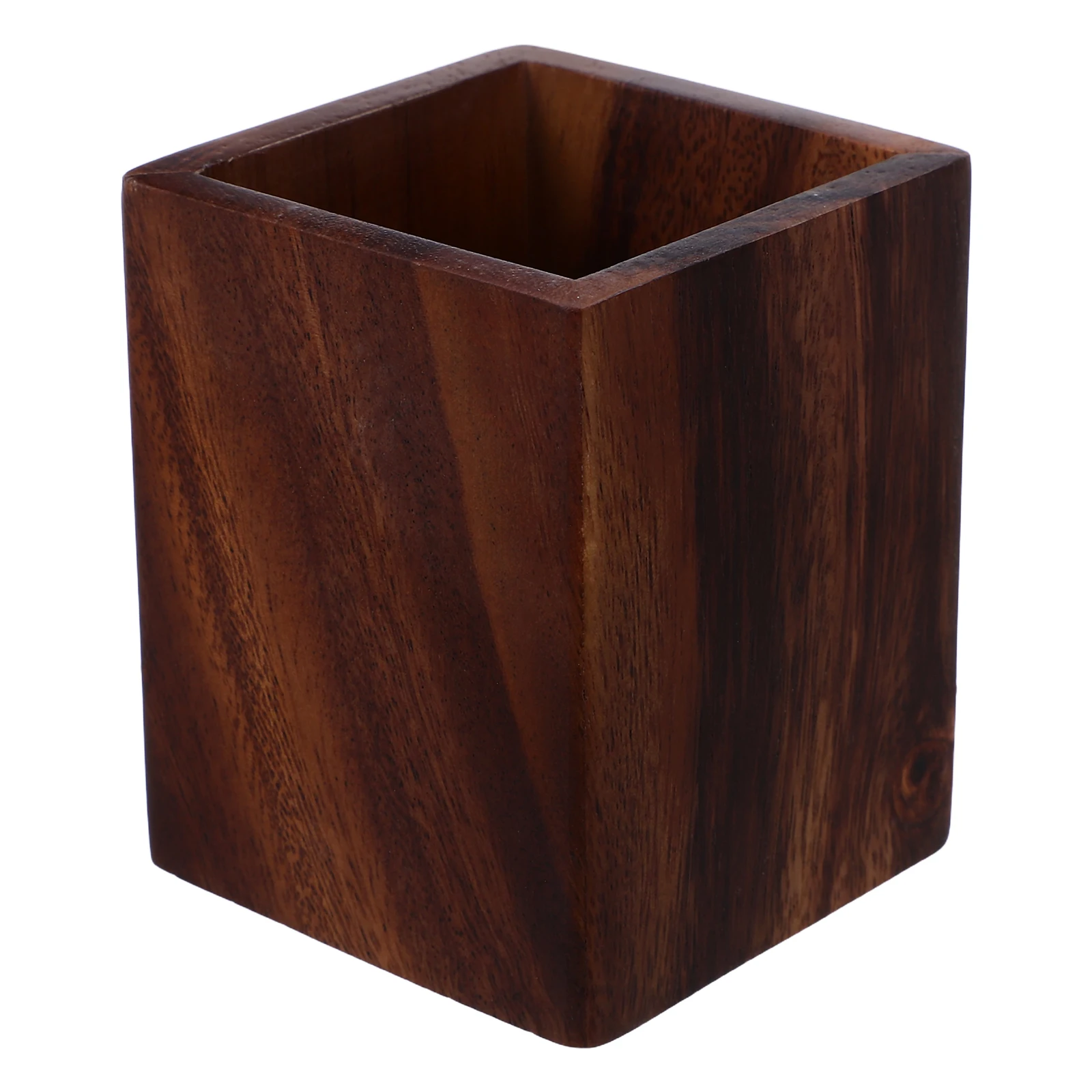 Organizer na długopisy z drewna orzechowego: ciemnobrązowy organizer na biurko do biura, szkoły, pojemnik na ołówki, rustykalny drewniany