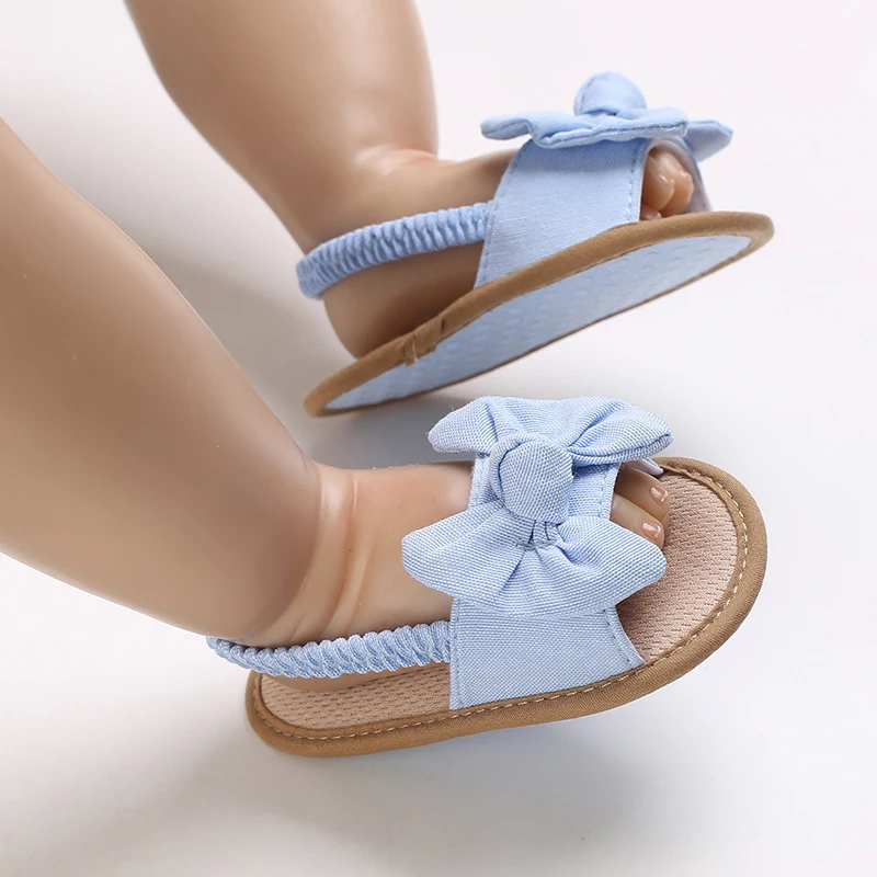 NEW 0-18M Summer Cute Bow Newborn Baby Shoes Non-slip Cloth Bottom Shoes For Girls Elegant Breathable Baby First Walking Shoes