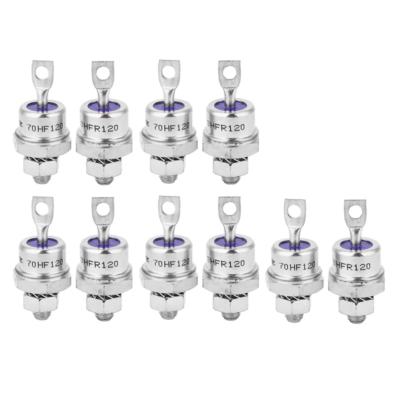 LICE-5Pairs Rectifier Diode Spiral 70HF120/70HFR120 70A 1200V High Power Rectifier Metal Stud Type Rectifier Diodes