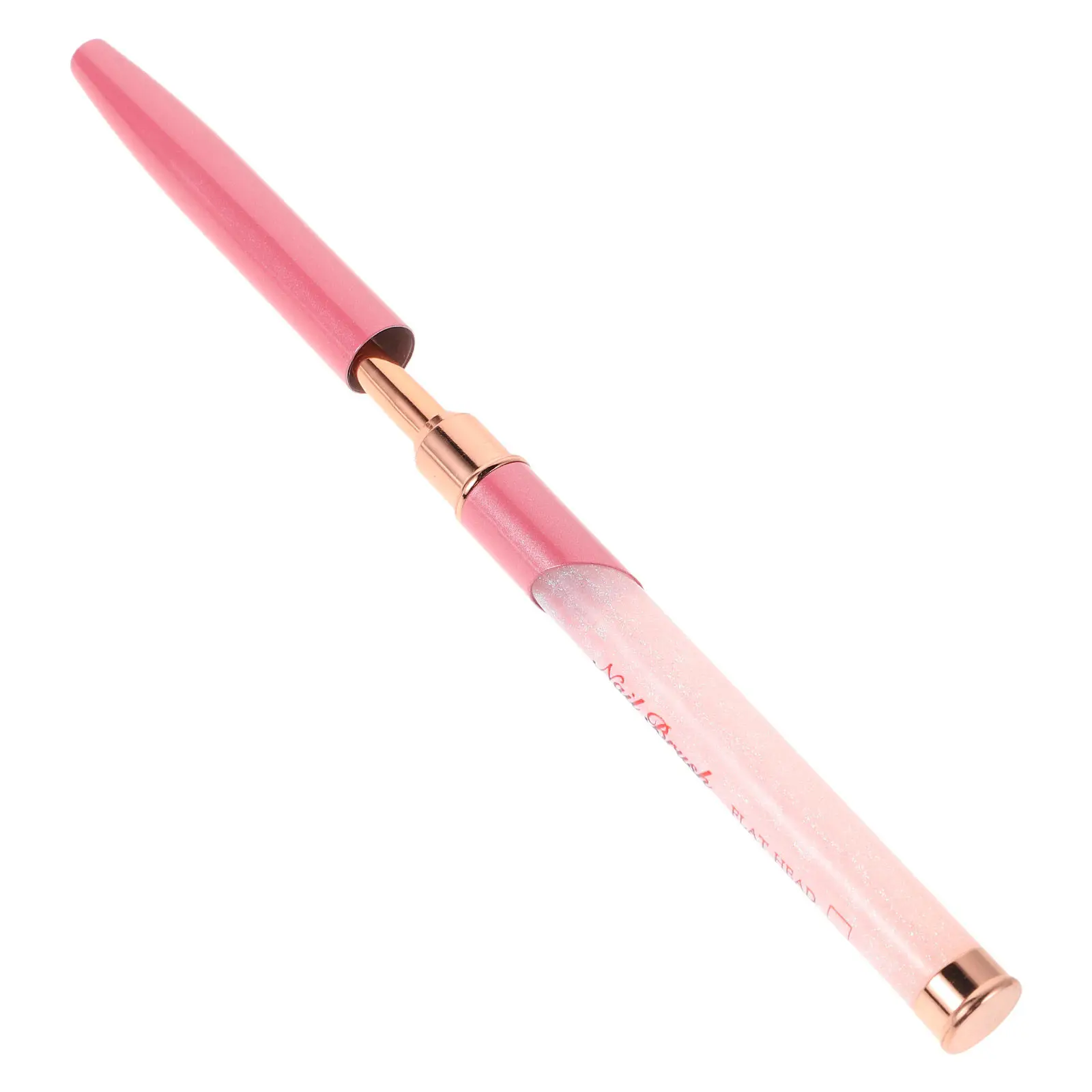 Nail Art Brushes Flat Head Protective Cap Nail Design Tool Salon Home Use Gel Polish Builder Brush Striping Liner Painting Pen