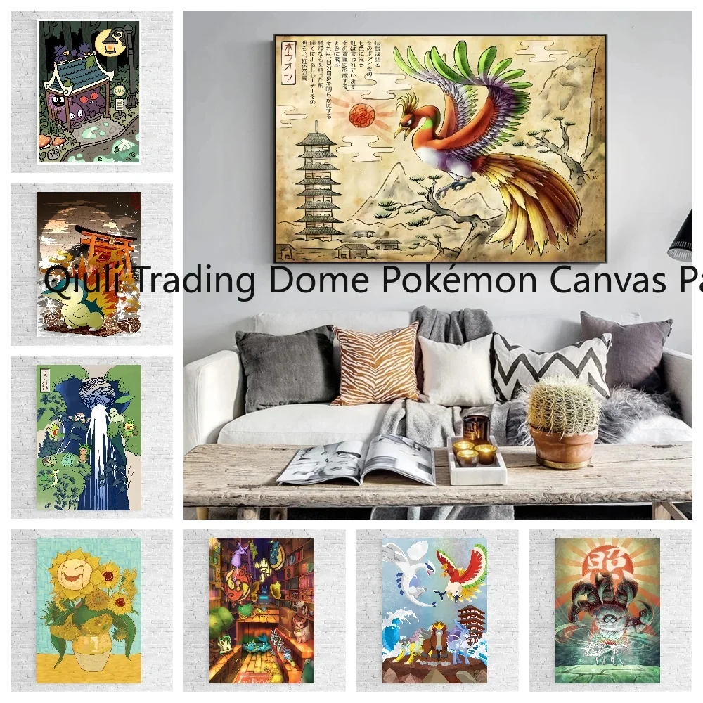 

Japan Classic Anime Peripheral Pokemon Vintage Roles Poster Canvas Painting Wall Art Picture Room Decor Child Christmas Gifts