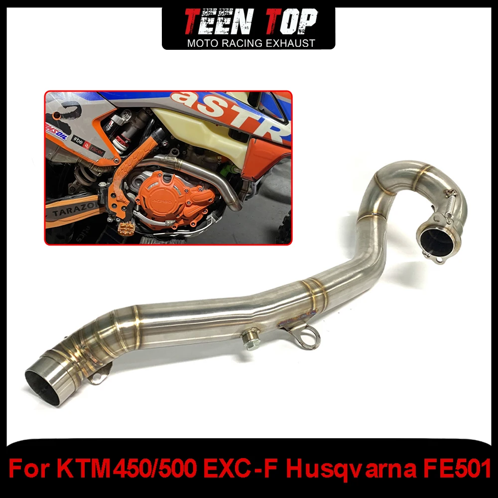 

Offroad Bike Exhaust Connection Pipe For Husqvarna FE501 FE450 Steel Exhaust Front Link Pipe For KTM 450/500 EXC-F 2017-2019