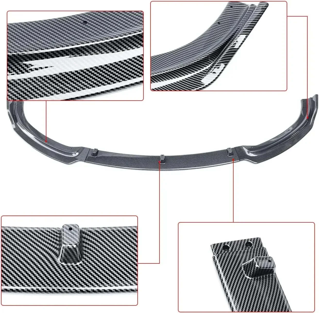 3PCS Front Bumper Splitter Lip Spoiler for BMW 3 Series F30 F35 2013-2019 Body Kit Lower Bumper Guard Surround Auto Parts